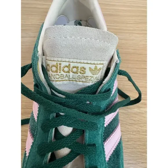 Adidas NWB Size 9.5 Handball Spezial Collegiate Green & Pink Velvet Kelly Dark - Picture 3 of 11